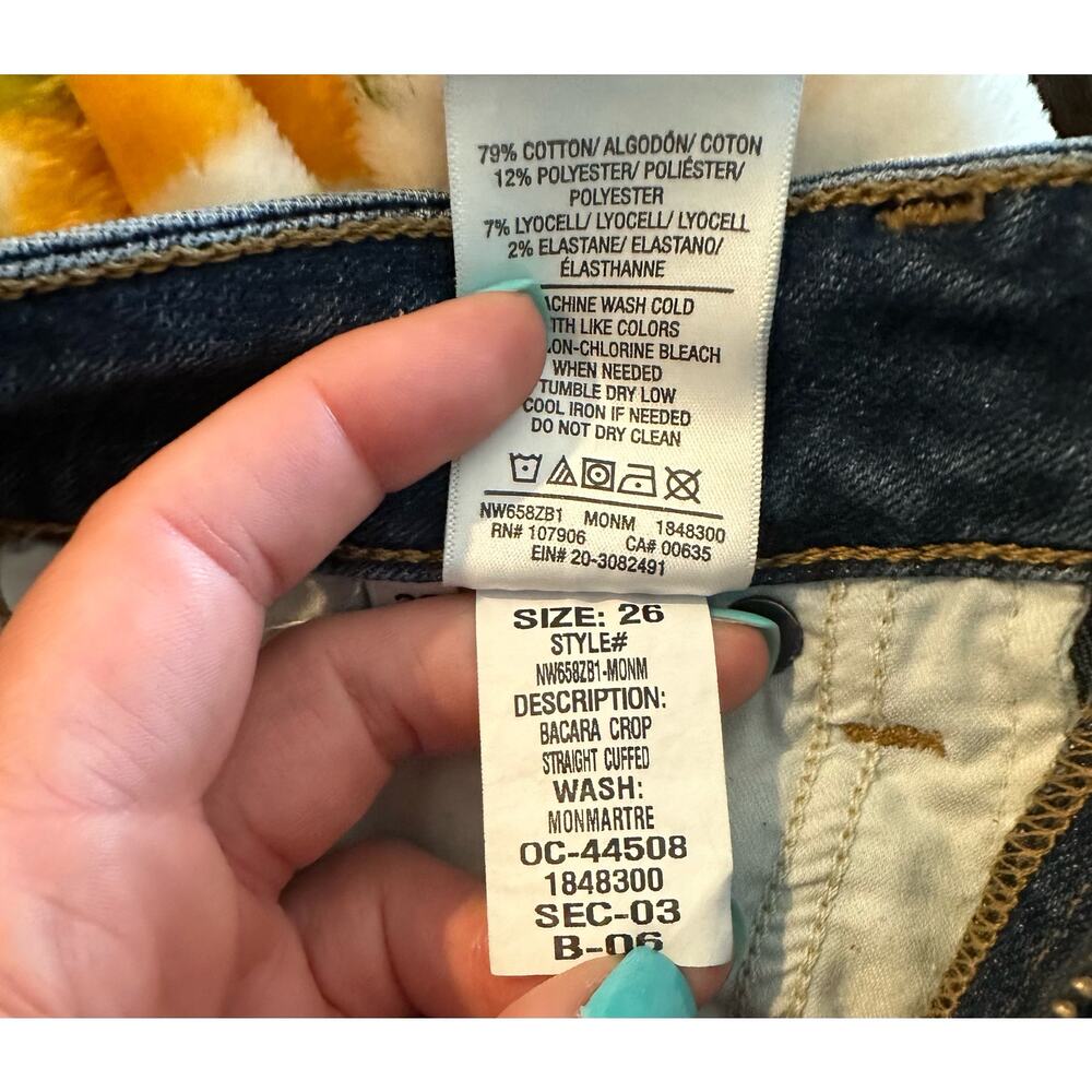 Hudson Women’s Baraca Straight Crop Cuffed Jeans Size 26 - Picture 7 of 7